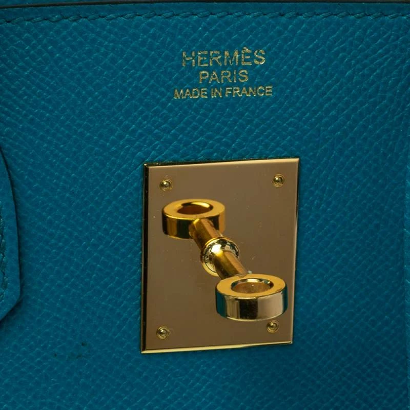 Hermes Blue Izmir Epsom Leather Gold Hardware Birkin 30 Bag For Women 16 Hermes Blue Izmir Epsom Leather Gold Hardware Birkin 30 Bag For Women - Image 14