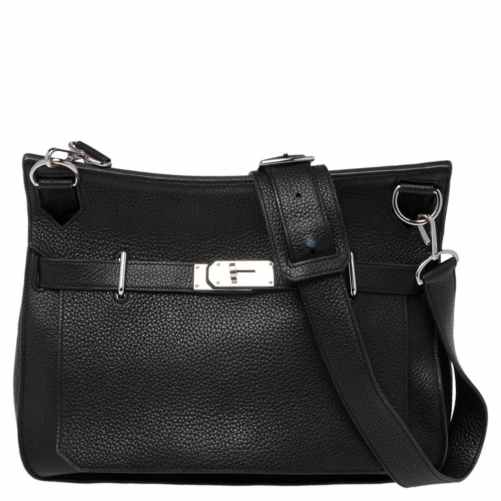 Hermes Hermès Noir Taurillon Clemence Leather Palladium Plated Jypsiere 34 Bag For Women 3 Hermes Hermès Noir Taurillon Clemence Leather Palladium Plated Jypsiere 34 Bag For Women
