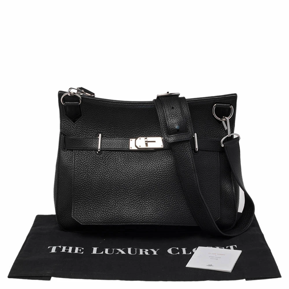 Hermes Hermès Noir Taurillon Clemence Leather Palladium Plated Jypsiere 34 Bag For Women 15 Hermes Hermès Noir Taurillon Clemence Leather Palladium Plated Jypsiere 34 Bag For Women - Image 13