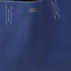 Hermes Bleu Electrique/Graphite Taurillon Clemence Double Sens 45 Bag For Women -Deals Hermes Store luxury women hermes used handbags p480317 003