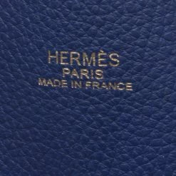 Hermes Bleu Electrique/Graphite Taurillon Clemence Double Sens 45 Bag For Women -Deals Hermes Store luxury women hermes used handbags p480317 011