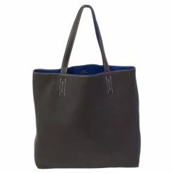 Hermes Bleu Electrique/Graphite Taurillon Clemence Double Sens 45 Bag For Women -Deals Hermes Store luxury women hermes used handbags p480317 013