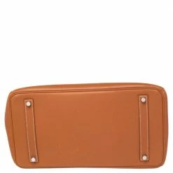 Hermes Gold Epsom Leather Palladium Plated Birkin 35 Bag For Women -Deals Hermes Store luxury women hermes used handbags p481161 017