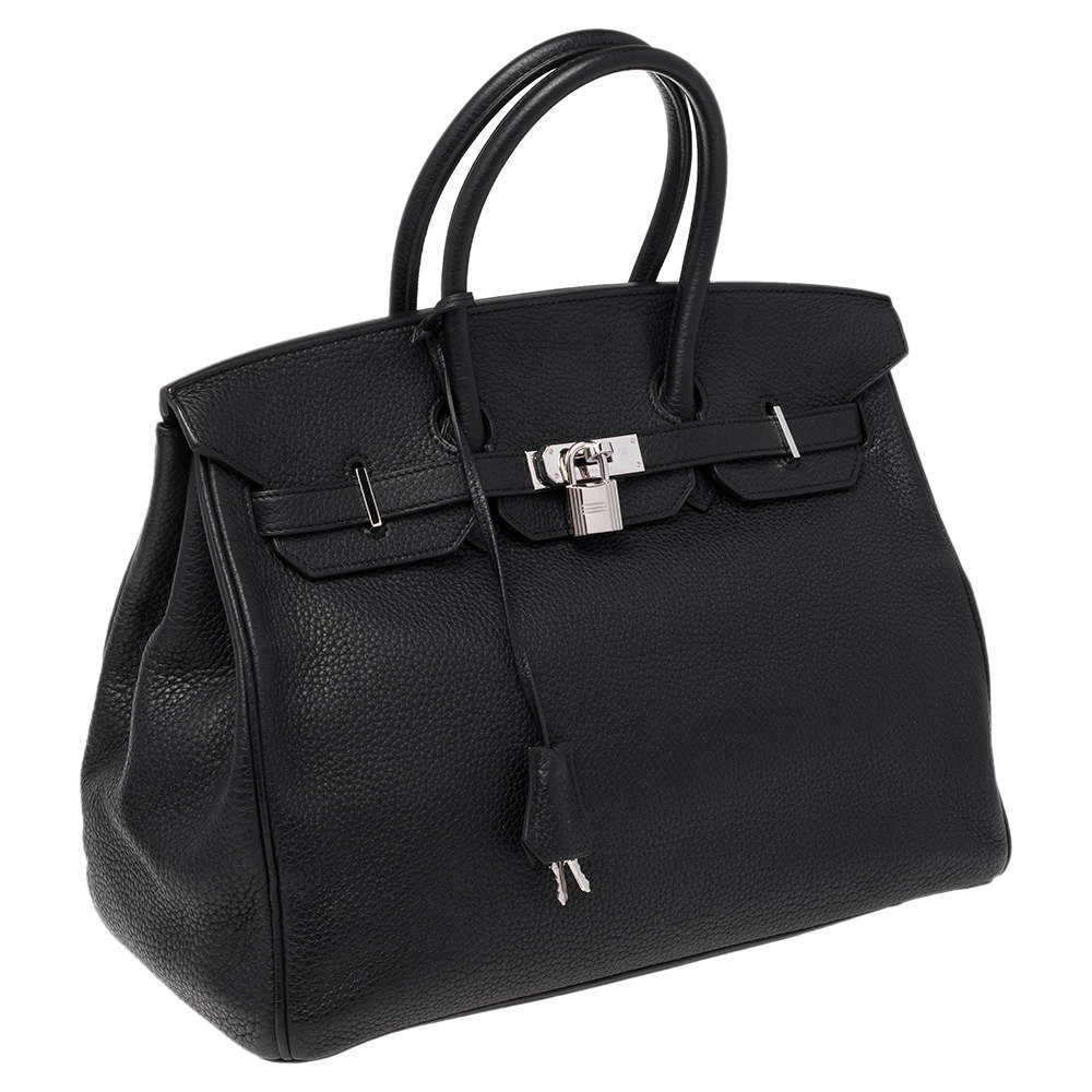 Hermes Noir Togo Leather Palladium Plated Birkin 35 Bag For Women 5 Hermes Noir Togo Leather Palladium Plated Birkin 35 Bag For Women - Image 3