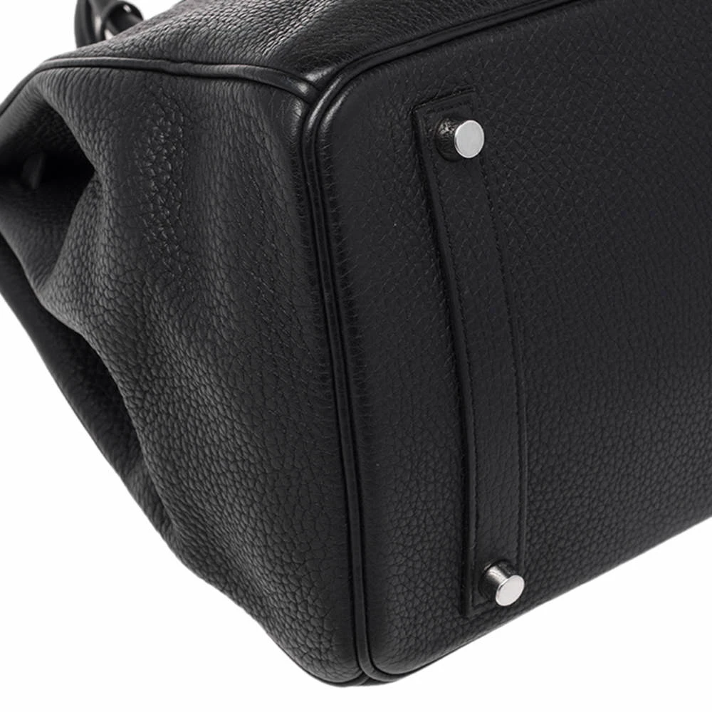 Hermes Noir Togo Leather Palladium Plated Birkin 35 Bag For Women 15 Hermes Noir Togo Leather Palladium Plated Birkin 35 Bag For Women - Image 13