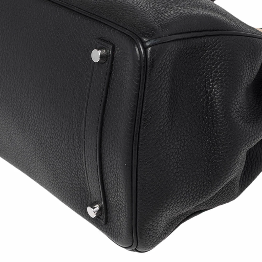 Hermes Noir Togo Leather Palladium Plated Birkin 35 Bag For Women 16 Hermes Noir Togo Leather Palladium Plated Birkin 35 Bag For Women - Image 14