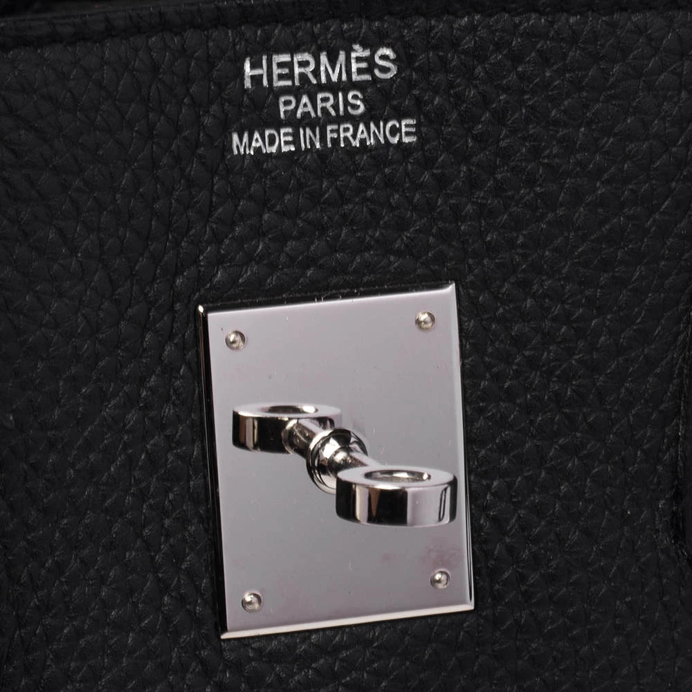 Hermes Noir Togo Leather Palladium Plated Birkin 35 Bag For Women 13 Hermes Noir Togo Leather Palladium Plated Birkin 35 Bag For Women - Image 11