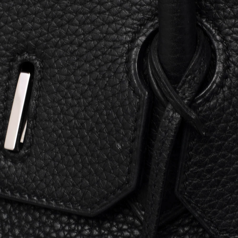 Hermes Noir Togo Leather Palladium Plated Birkin 35 Bag For Women 9 Hermes Noir Togo Leather Palladium Plated Birkin 35 Bag For Women - Image 7