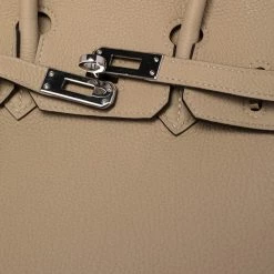 Hermes Trench Togo Leather Palladium Plated Birkin 25 Bag For Women -Deals Hermes Store luxury women hermes used handbags p484813 006