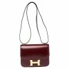 Hermes Hermés Rouge H Veau Monsieur Leather Gold Plated Constance 18 Bag For Women -Deals Hermes Store luxury women hermes used handbags p484994 011