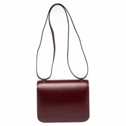 Hermes Hermés Rouge H Veau Monsieur Leather Gold Plated Constance 18 Bag For Women -Deals Hermes Store luxury women hermes used handbags p484994 013