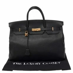 Hermes Noir Fjord Leather Gold Plated Birkin 40 Bag For Women -Deals Hermes Store luxury women hermes used handbags p485304 1629953765 010