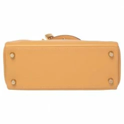 Hermes Curry Swift Leather Gold Plated Kelly Retourne 25 Bag For Women -Deals Hermes Store luxury women hermes used handbags p485307 003