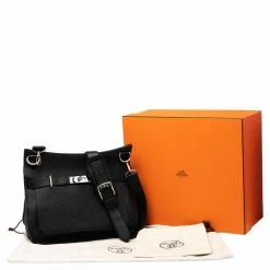 Hermes Black Taurillon Clemence Leather Palladium Plated Jypsiere 34 Bag For Women -Deals Hermes Store luxury women hermes used handbags p485336 014
