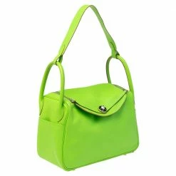 Hermes Apple Green Swift Leather Palladium Plated Lindy 30 Bag For Women -Deals Hermes Store luxury women hermes used handbags p485543 010