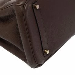 Hermes Cacao Taurillon Clemence Leather Gold Plated Birkin 35 Bag For Women -Deals Hermes Store luxury women hermes used handbags p485952 002
