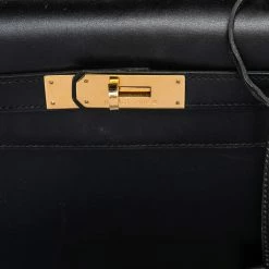 Hermes Black Box Calf Leather Gold Hardware Kelly Sellier 28 Bag For Women -Deals Hermes Store luxury women hermes used handbags p486023 003