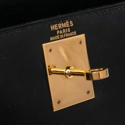 Hermes Black Box Calf Leather Gold Hardware Kelly Sellier 28 Bag For Women -Deals Hermes Store luxury women hermes used handbags p486023 012