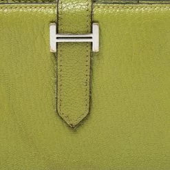 Hermes Apple Green Mysore Leather Bearn Gusset Wallet For Women -Deals Hermes Store luxury women hermes used handbags p487736 006