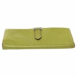 Hermes Apple Green Mysore Leather Bearn Gusset Wallet For Women -Deals Hermes Store luxury women hermes used handbags p487736 008