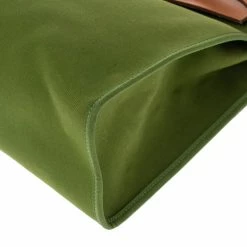 Hermes Apple Green/Natural Canvas And Leather Herbag Zip 31 Bag For Women -Deals Hermes Store luxury women hermes used handbags p487774 004
