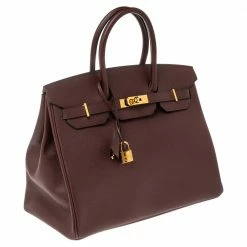 Hermes Rouge Sellier Epsom Leather Gold Plated Birkin 35 Bag For Women -Deals Hermes Store luxury women hermes used handbags p487928 006