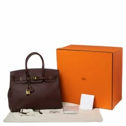 Hermes Rouge Sellier Epsom Leather Gold Plated Birkin 35 Bag For Women -Deals Hermes Store luxury women hermes used handbags p487928 012