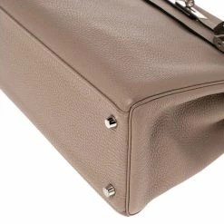 Hermes Gris Tourterelle Togo Leather Palladium Plated Kelly Retourne 35 Bag For Women -Deals Hermes Store luxury women hermes used handbags p488313 013