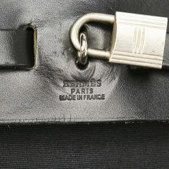 Hermes Black Canvas Fabric Herbag PM Backpack For Women -Deals Hermes Store luxury women hermes used handbags p489905 010