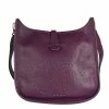 Hermes Purple/Raisin Clemence Leather Evelyne II Shoulder Bag For Women -Deals Hermes Store luxury women hermes used handbags p490618 008