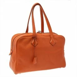 Hermes Apricot Togo Leather Victoria II Fourre Tout 35 Bag For Women -Deals Hermes Store luxury women hermes used handbags p491978 012