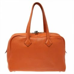 Hermes Apricot Togo Leather Victoria II Fourre Tout 35 Bag For Women -Deals Hermes Store luxury women hermes used handbags p491978 013