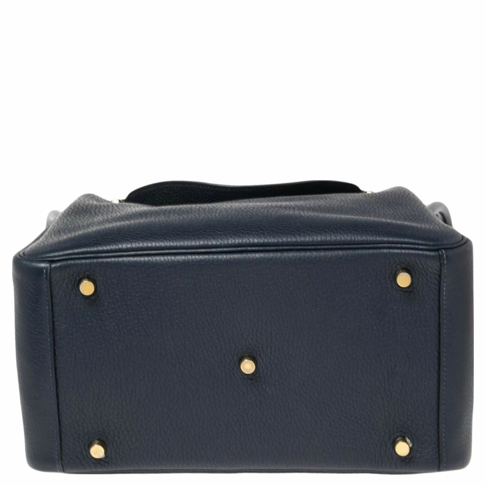 Hermes Blue Nuit Taurillion Clemence Gold Finish Lindy 30 Bag For Women 9 Hermes Blue Nuit Taurillion Clemence Gold Finish Lindy 30 Bag For Women - Image 7