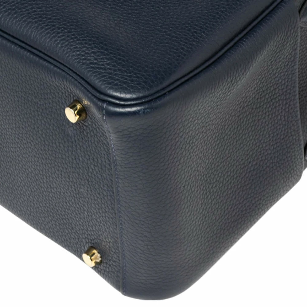 Hermes Blue Nuit Taurillion Clemence Gold Finish Lindy 30 Bag For Women 15 Hermes Blue Nuit Taurillion Clemence Gold Finish Lindy 30 Bag For Women - Image 13