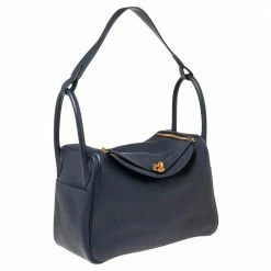 Hermes Blue Nuit Taurillion Clemence Gold Finish Lindy 30 Bag For Women 17 Hermes Blue Nuit Taurillion Clemence Gold Finish Lindy 30 Bag For Women -Deals Hermes Store luxury women hermes used handbags p492323 006