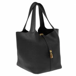 Hermes Black Taurillon Clemence Leather Picotin Lock 22 Bag For Women -Deals Hermes Store luxury women hermes used handbags p492336 006