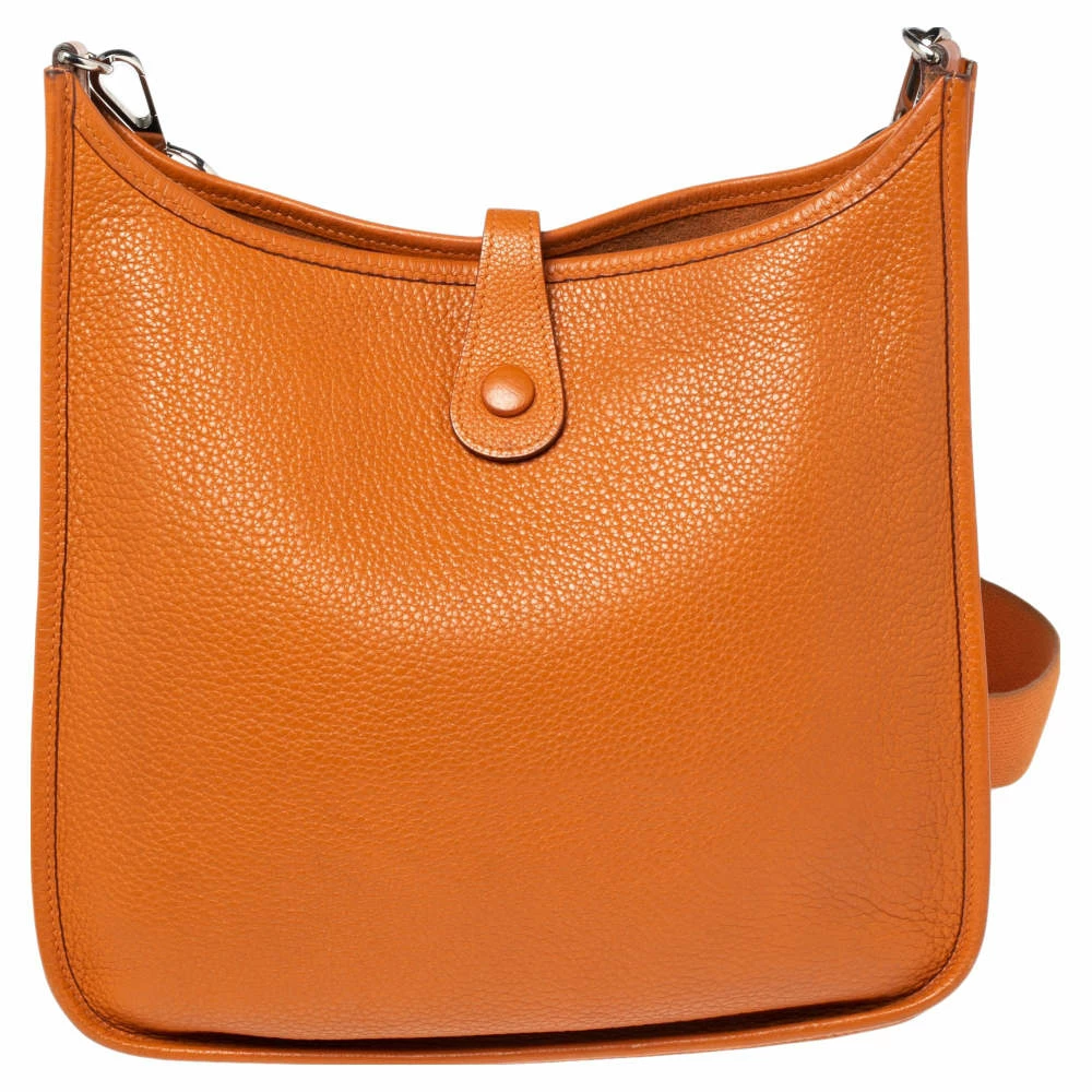 Hermes Orange Togo Leather Evelyne I PM Bag For Women 6 Hermes Orange Togo Leather Evelyne I PM Bag For Women - Image 4