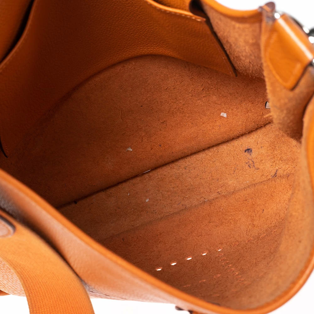 Hermes Orange Togo Leather Evelyne I PM Bag For Women 12 Hermes Orange Togo Leather Evelyne I PM Bag For Women - Image 10