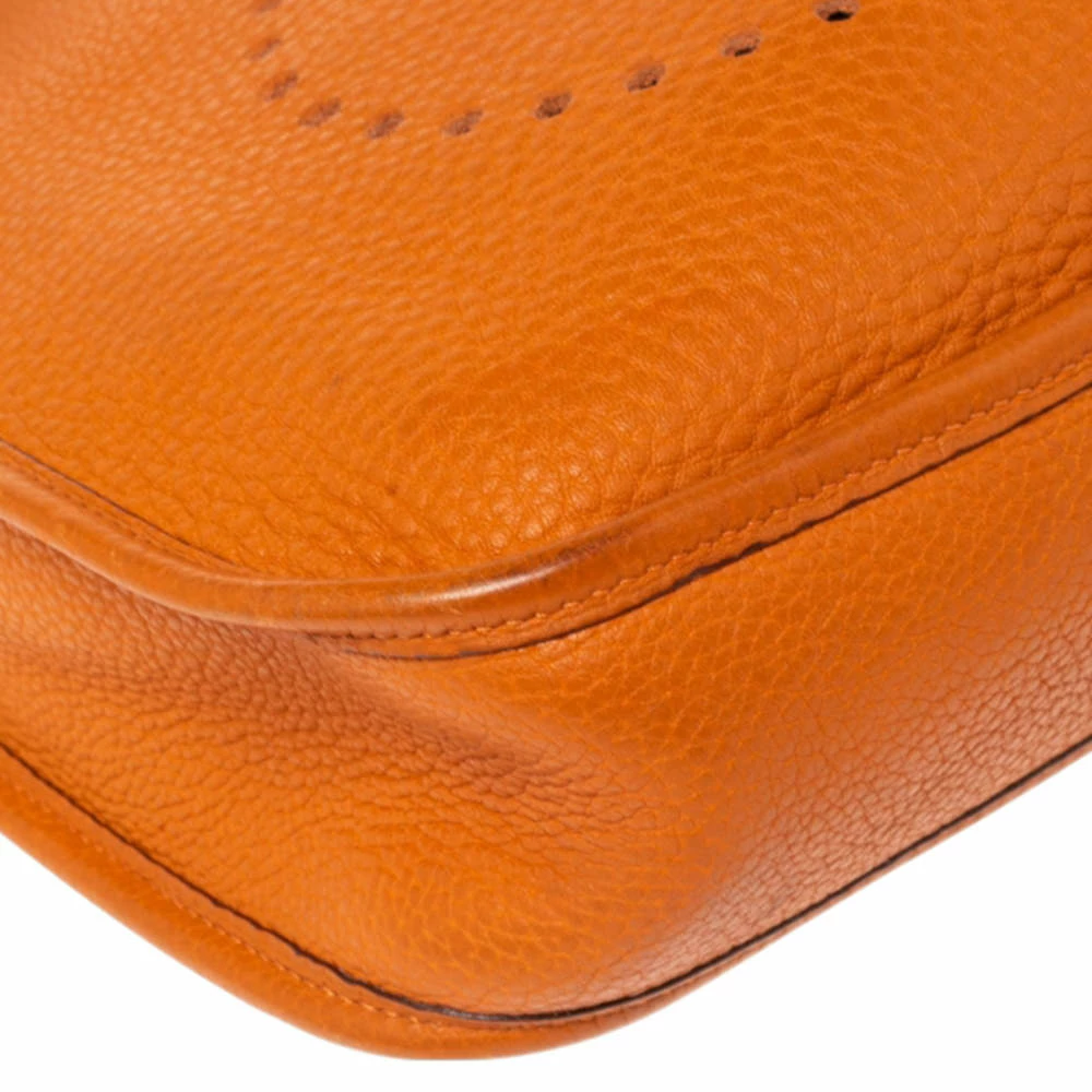 Hermes Orange Togo Leather Evelyne I PM Bag For Women 18 Hermes Orange Togo Leather Evelyne I PM Bag For Women - Image 16