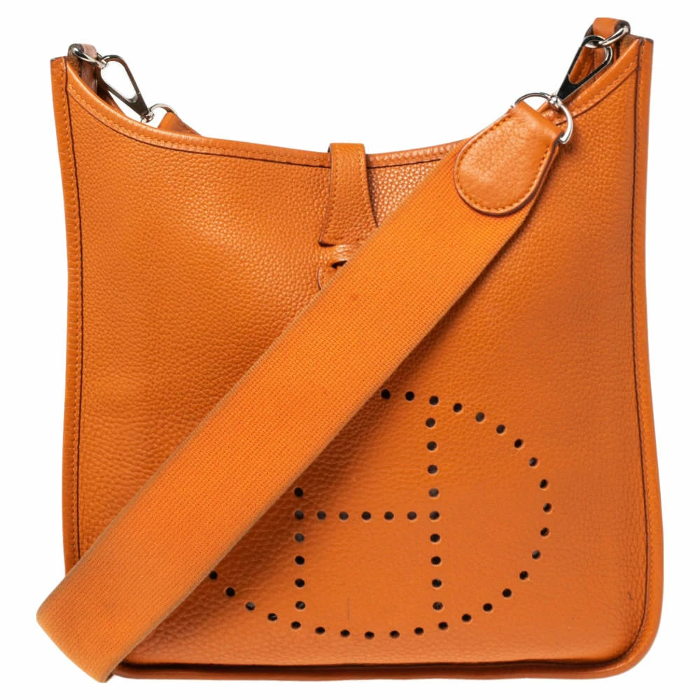 Hermes Orange Togo Leather Evelyne I PM Bag For Women 3 Hermes Orange Togo Leather Evelyne I PM Bag For Women