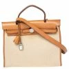 Hermes Natural/Toile Canvas And Leather Herbag Zip 31 Bag For Women -Deals Hermes Store luxury women hermes used handbags p492864 003