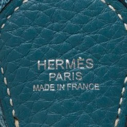 Hermes Bleu Lagon Togo Leather Evelyne III PM Bag For Women -Deals Hermes Store luxury women hermes used handbags p494613 001