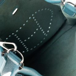Hermes Bleu Lagon Togo Leather Evelyne III PM Bag For Women -Deals Hermes Store luxury women hermes used handbags p494613 002
