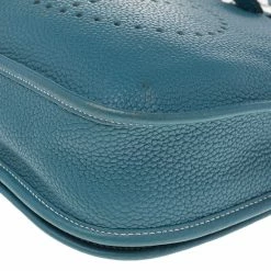 Hermes Bleu Lagon Togo Leather Evelyne III PM Bag For Women -Deals Hermes Store luxury women hermes used handbags p494613 008