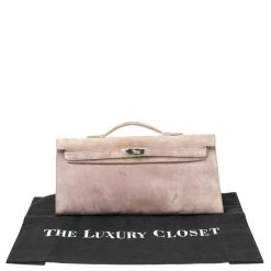 Hermes Glycine Veau Doblis Palladium Finish Kelly Longue Clutch 34 For Women -Deals Hermes Store luxury women hermes used handbags p495068 011