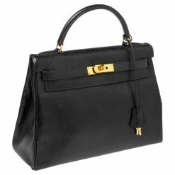 Hermes Black Ardenes Leather Gold Plated Kelly Retourne 32 Bag For Women -Deals Hermes Store luxury women hermes used handbags p495563 007