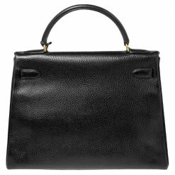 Hermes Black Ardenes Leather Gold Plated Kelly Retourne 32 Bag For Women -Deals Hermes Store luxury women hermes used handbags p495563 008