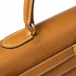 Hermes Naturale Ardenes Leather Gold Plated Kelly Sellier 35 Bag For Women -Deals Hermes Store luxury women hermes used handbags p496586 004