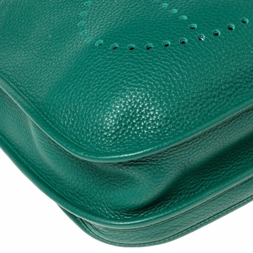 Hermes Menthe Clemence Leather Evelyne III PM Bag For Women 14 Hermes Menthe Clemence Leather Evelyne III PM Bag For Women - Image 12