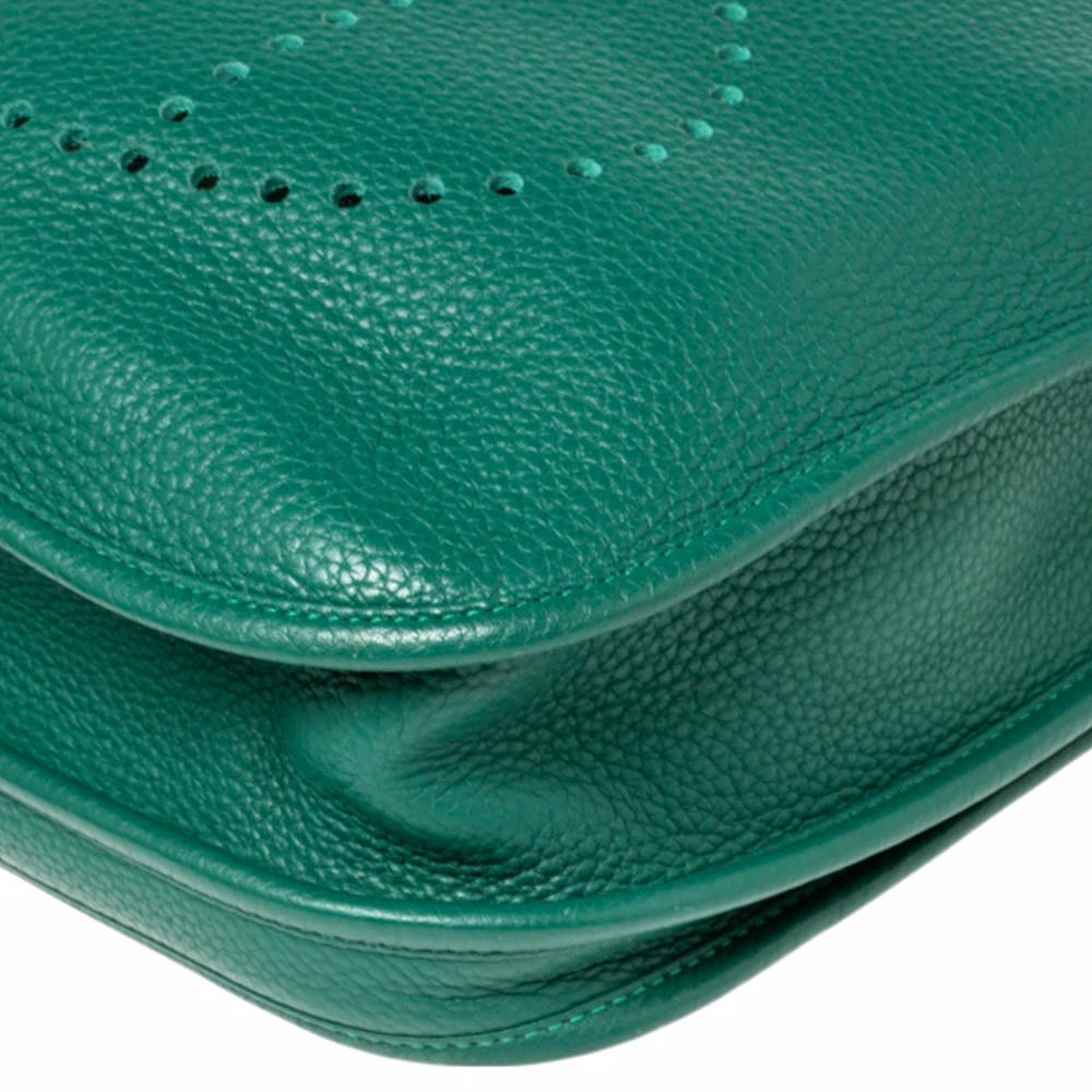 Hermes Menthe Clemence Leather Evelyne III PM Bag For Women 15 Hermes Menthe Clemence Leather Evelyne III PM Bag For Women - Image 13